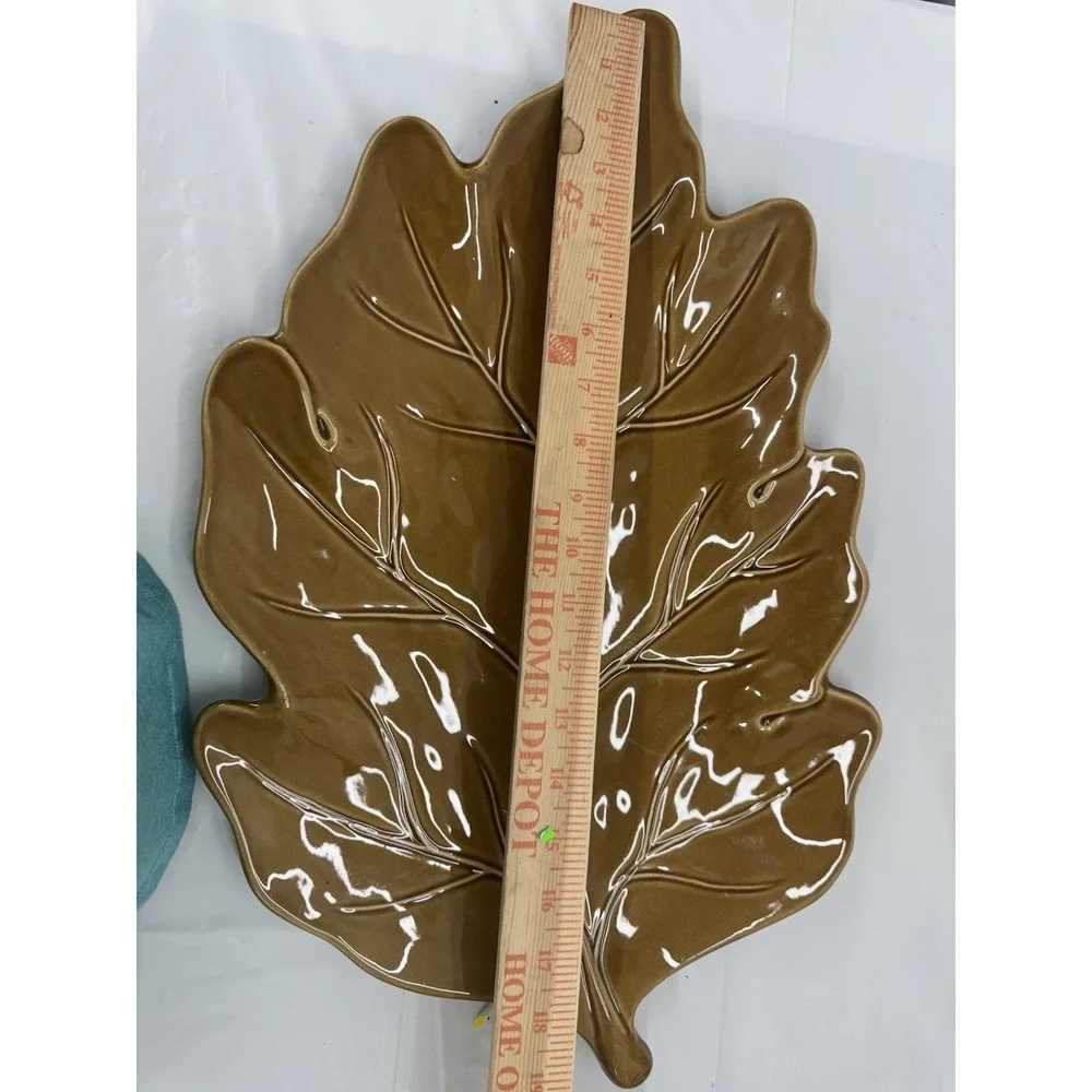 Pottery Barn Brown‎ Harvest Leaf 2 0 x 12 1/2 Inch Ceramic Platter